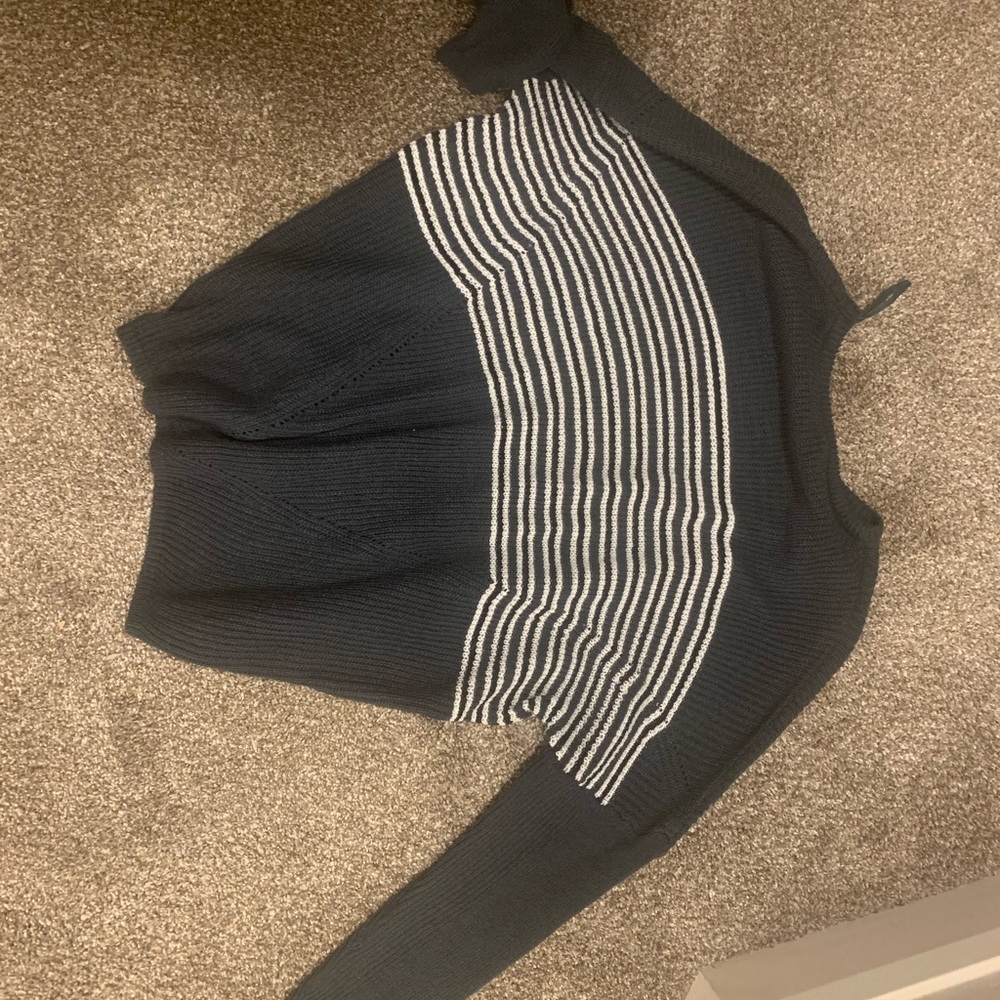 Dark green striped sweater. WORN ONCE